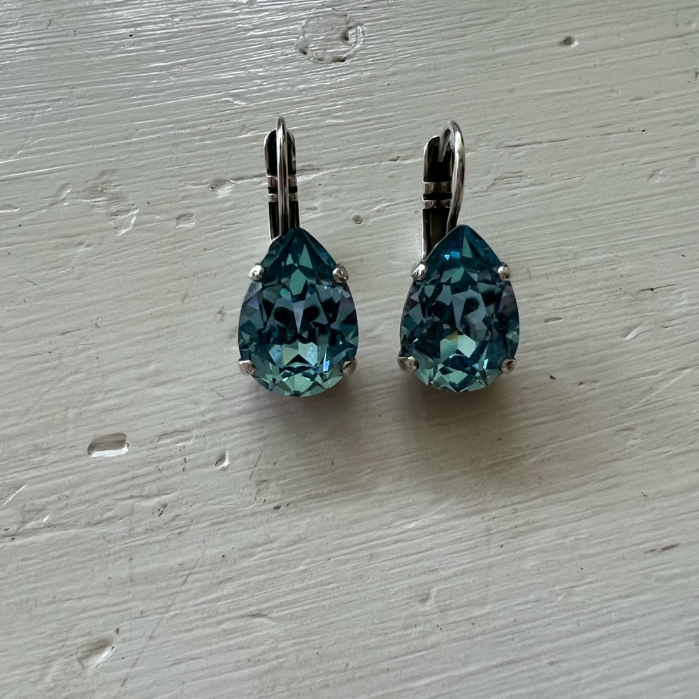 Mariana Silver Drop earrings with blue stones